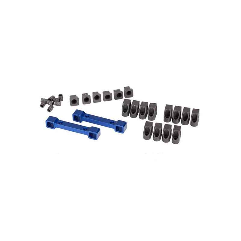 Soportes de brazo de suspensión Traxxas de aluminio Azul delantera y trasera TRX8334X