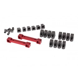 Soportes de brazo de suspensión Traxxas de aluminio Rojo delantera y trasera TRX8334R