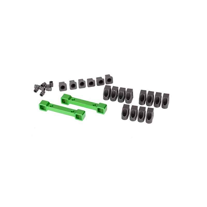 Soportes de brazo de suspensión Traxxas de aluminio Verde delantera y trasera TRX8334G