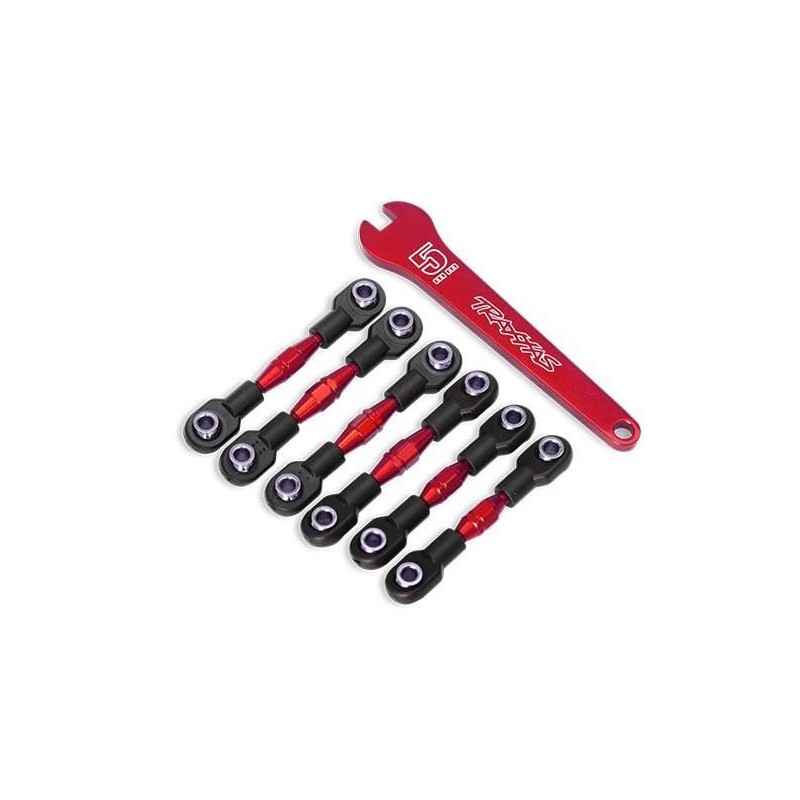 Tensores de aluminio Traxxas anodizado en rojo (6pcs) TRX8341R