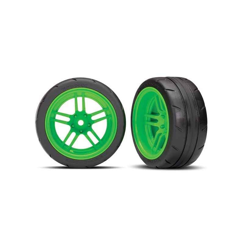 Ruedas Traxxas Sticky 1.9 traseras extra anchas verdes (2pcs) TRX8374G