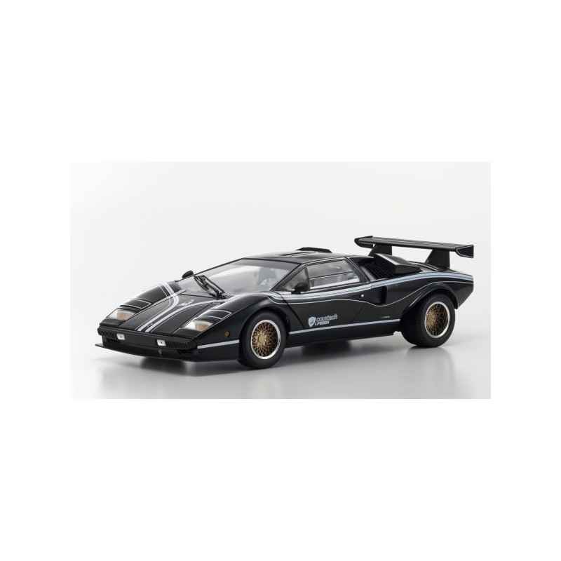 Lamborghini Countach LP500R Black-White Kyosho 1:18 KS08320C