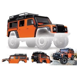 Carrocería Traxxas Land Rover Defender TRX-4 Adventure color naranja completa TRX8011A