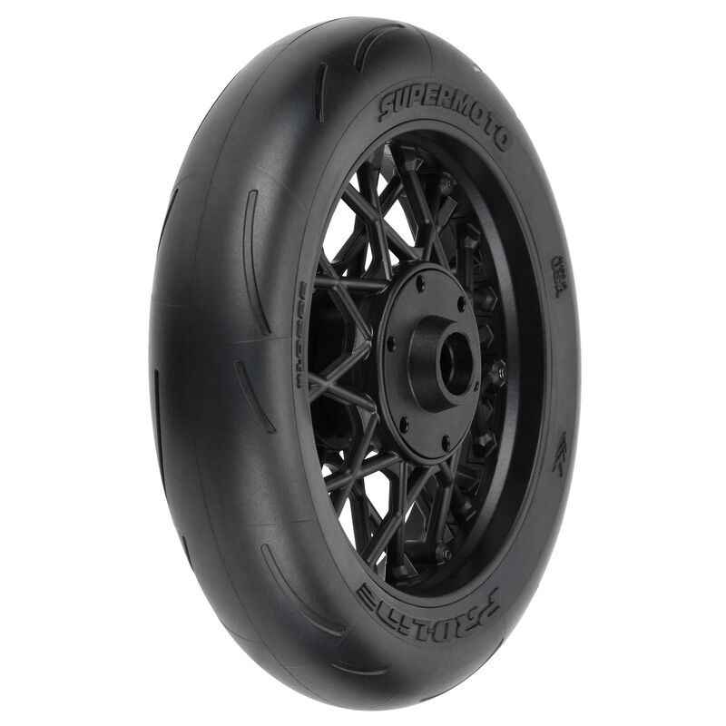 Rueda delantera Pro-line Supermoto S3 Motorcycle Front Tire MTD Black (1) para Losi PROMOTO-MX PRO1022210