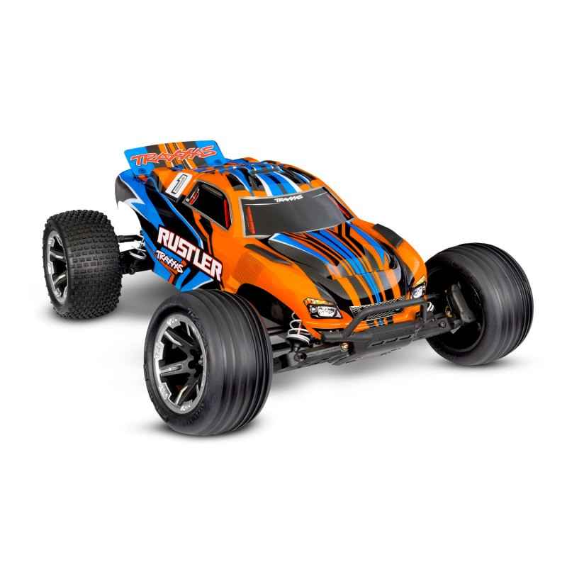 Traxxas Rustler 2wd Brushed HD Naranja (con batería y cargador) TRX37254-8ORNG