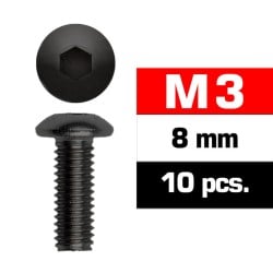 Tornillo M3x8mm botón (10pcs) UR162308