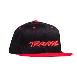 Gorra Traxxas Snap-Fold con visera plana Negra/Roja TRX1183-BLR