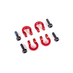 Anillos en D de aluminio anodizado rojo Traxxas TRX4M TRX9734R