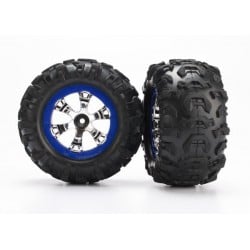 Ruedas completas para Traxxas Summit 1/16 (2pcs) cromo-azul TRX7274