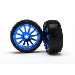 12-Sp Blue Wheels Slick Tires Tires (LATRAX Rally) (2pcs)