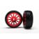 12-Sp Red Wheels Slick Tires Tires (LATRAX Rally) (2pcs)