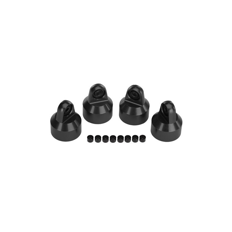 Tapones de amortiguador Traxxas GTX de aluminio Duro negro (4pcs) para X-Maxx TRX7764X