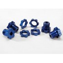 Bujes de rueda estriados 17 mm (anodizado en azul) (4) / tuercas de rueda